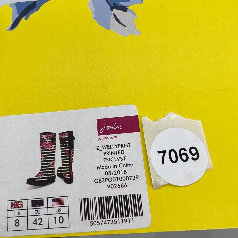Joules Rain Boots Z_WELLYPRNT Printed FNCLVST US 10 - Picture 9 of 10